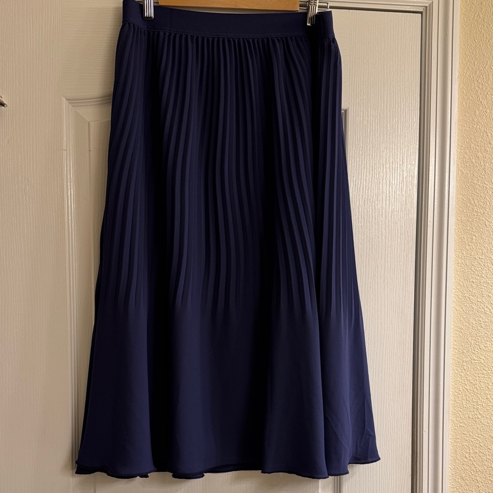 JCrew Navy Blue Pleated Skirt